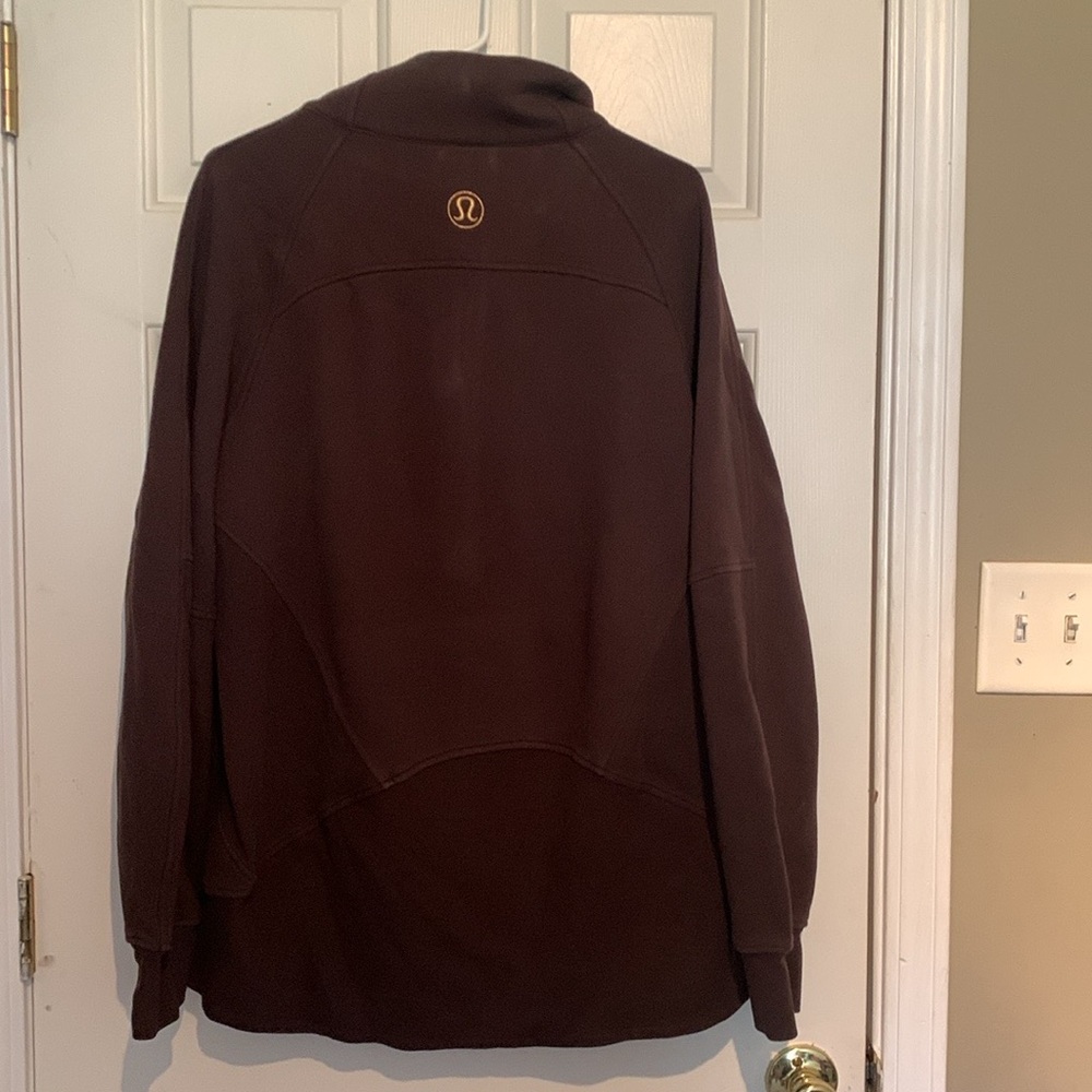 Lululemon Funnel Neck 1/4 Zip in “Espresso”  Scuba Size XL/XXL Rare - Picture 10 of 11